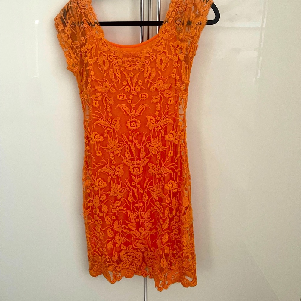 Lace overlay dress